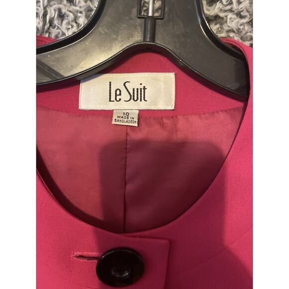 LE SUIT. Deep Pink Lined Long Sleeve Jacket. Size 10 Workwear. Formal Business - Picture 6 of 10